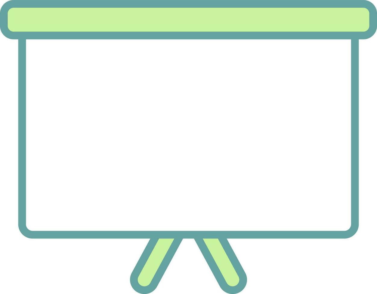 Canvas Stand Icon In Green And White Color. vector