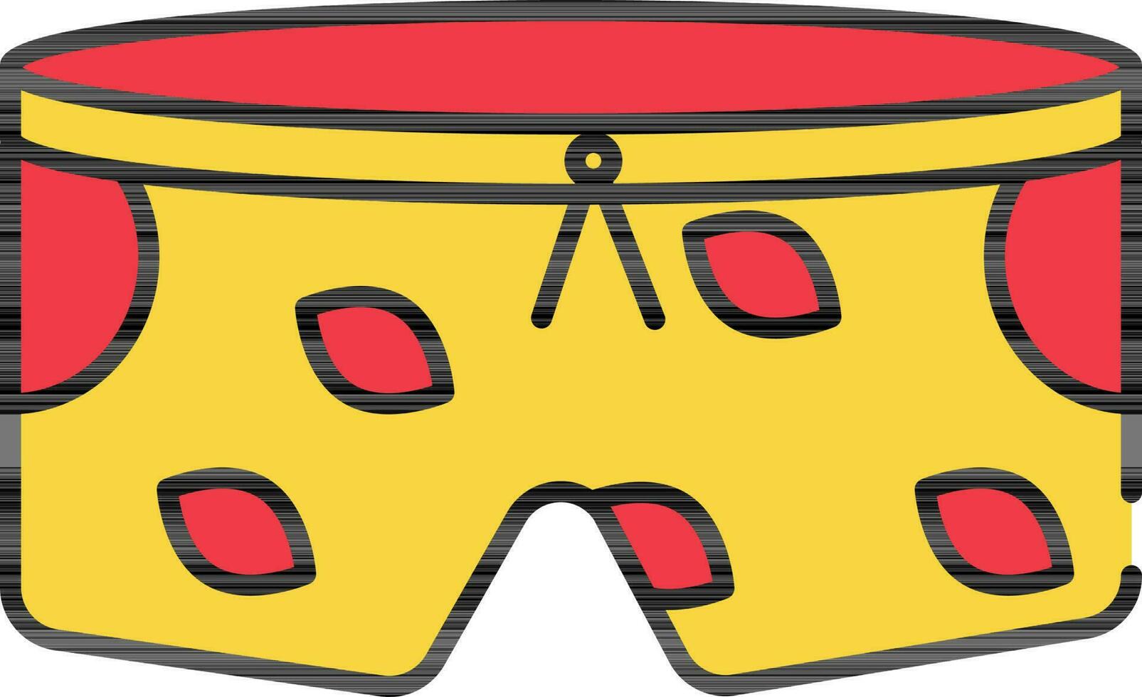 Short Pants Icon In Red And Yellow Color. vector