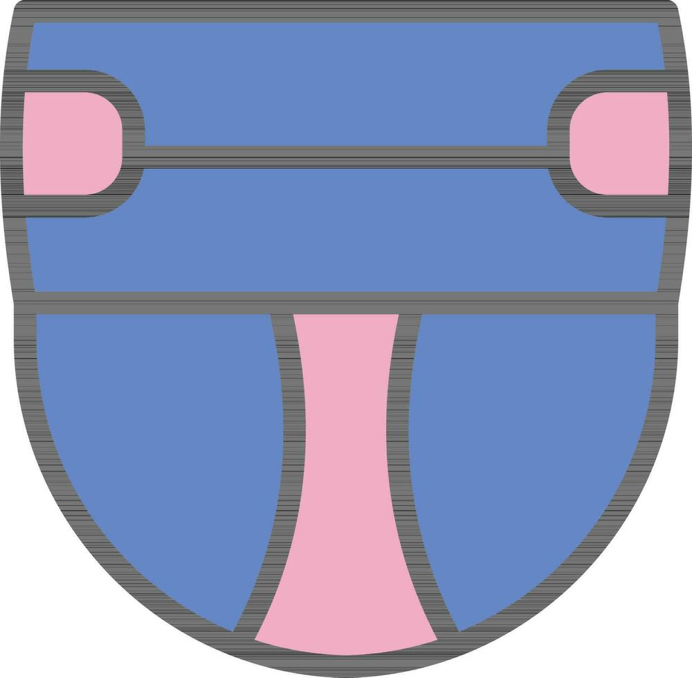 pañal icono en azul y rosado color. vector