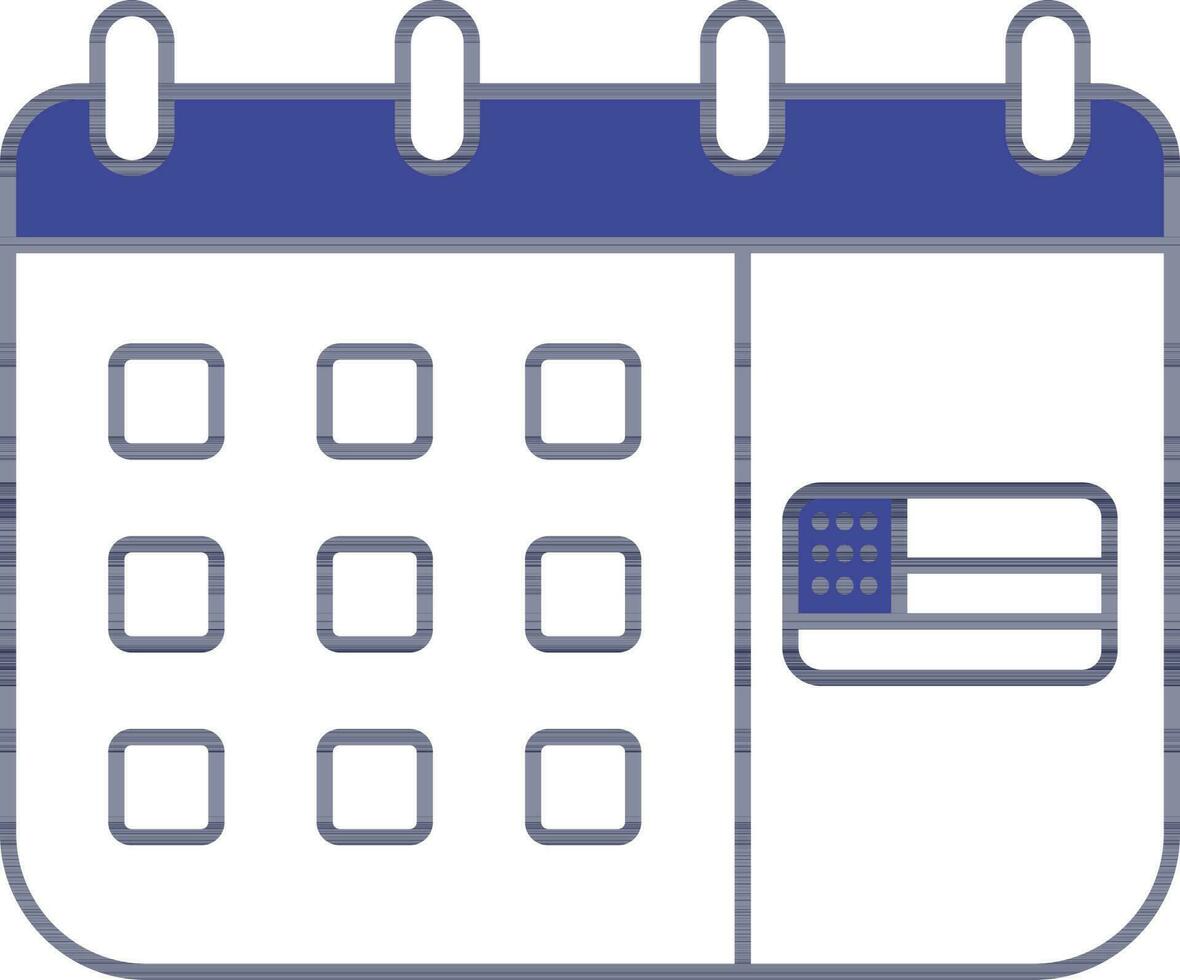 Calendar Icon In White And Blue Color. 24466072 Vector Art at Vecteezy