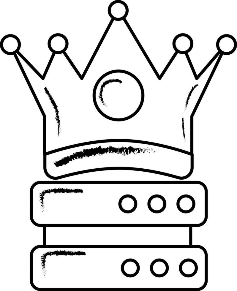 Doodle Style King of Hosting Icon. vector