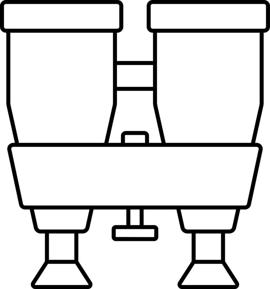 Binoculars Icon In Black Line Art. vector