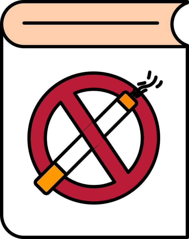 vistoso No de fumar libro icono. vector