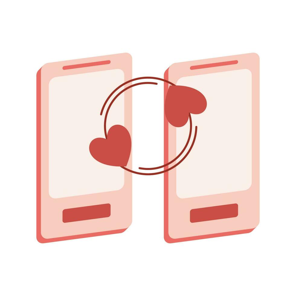 Valentine's Day Element Illustration Isolated On White Background. Valentine Icon. Pink Valentine Element. Template for Sticker kit, Greeting, Congratulations, Invitations, Planners. vector