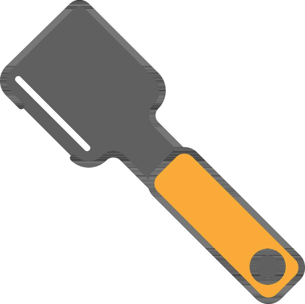 plano estilo cincel gris y naranja icono. vector