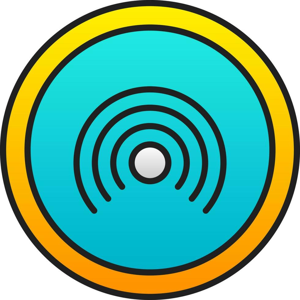 Yellow And Blue Hotspot Flat Icon Or Symbol. vector