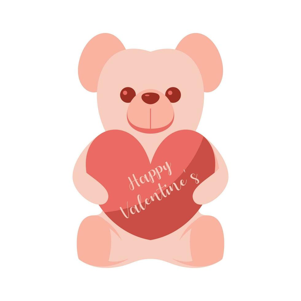 Valentine's Day Element Illustration Isolated On White Background. Valentine Icon. Pink Valentine Element. Template for Sticker kit, Greeting, Congratulations, Invitations, Planners. vector