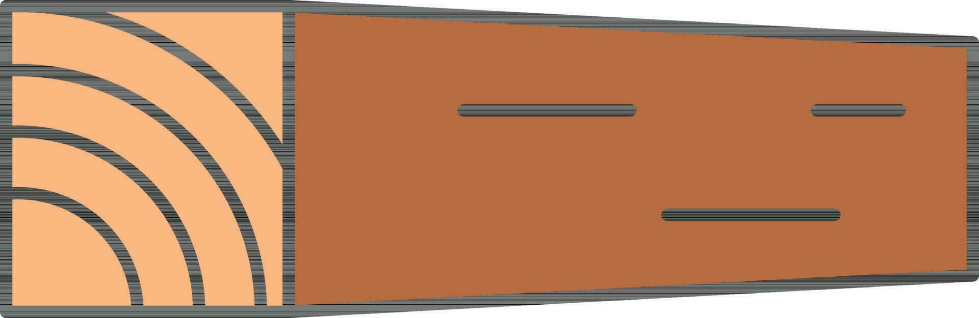 Wood Plank Icon In Orange And Brown Color. vector