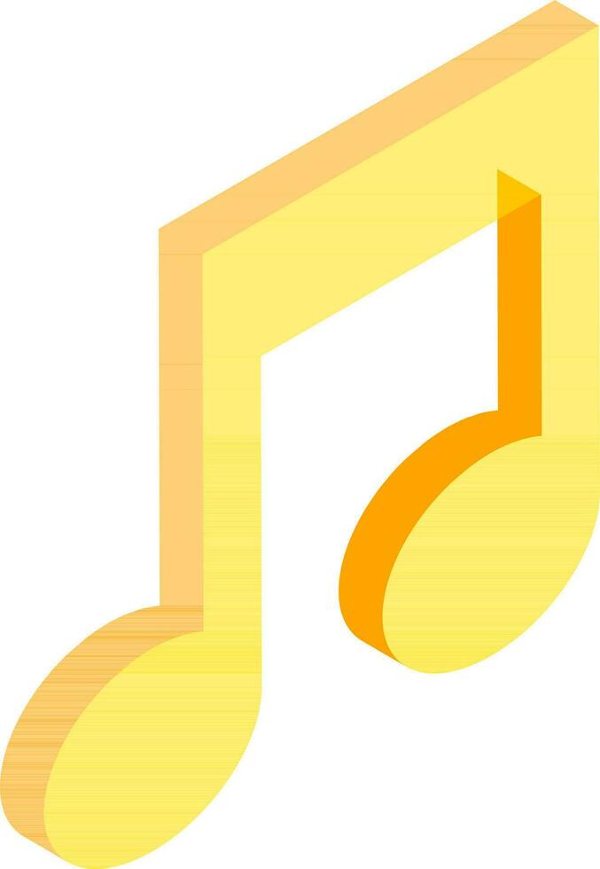 3D isometric illustration of music note. vector
