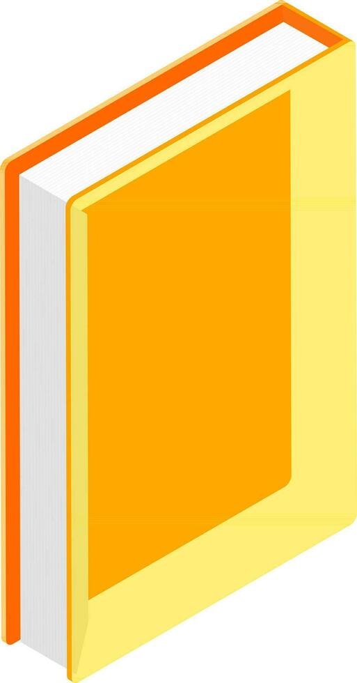 Isometric icon of book isolated in yellow and orange color. vector