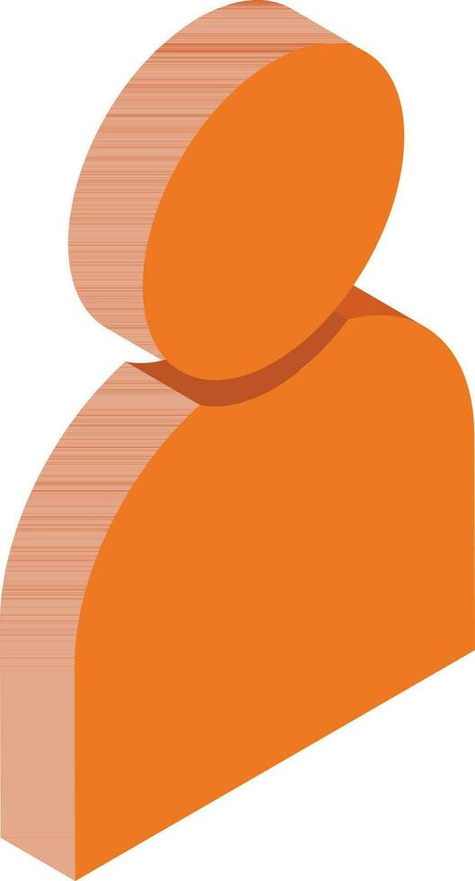 isométrica usuario icono en naranja color. vector