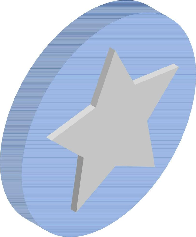 3d isométrica de estrella botón o favorito icono. vector