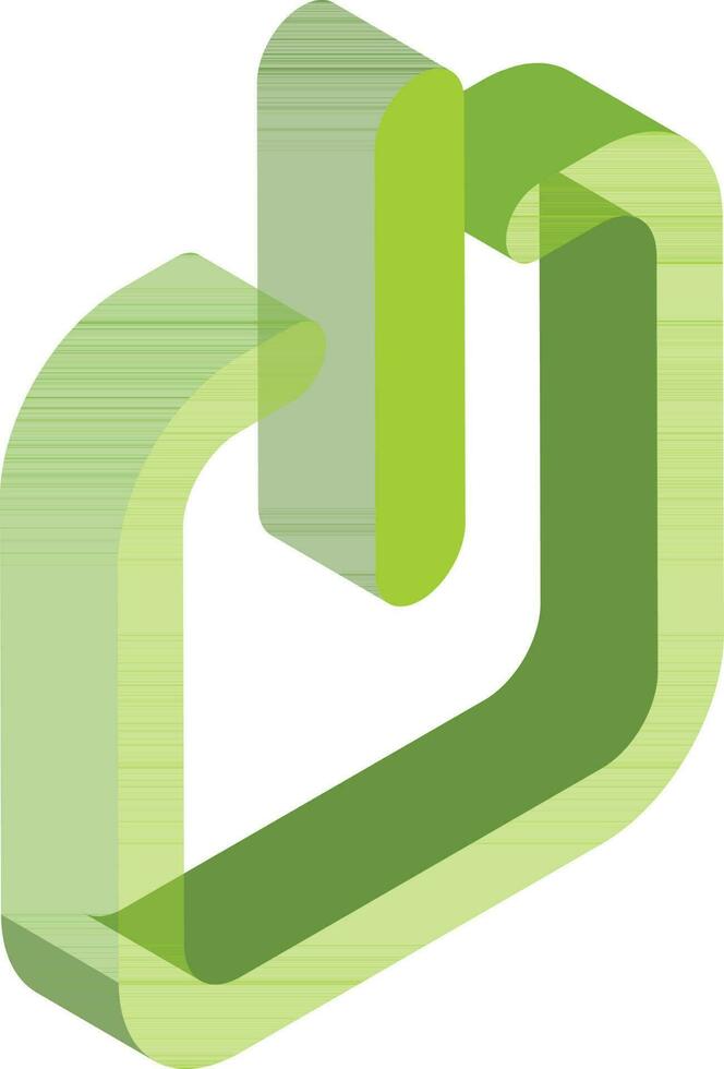 Isometric power button icon in green color. vector