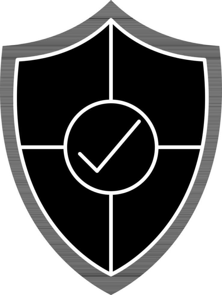 Security shield glyph icon or symbol. vector