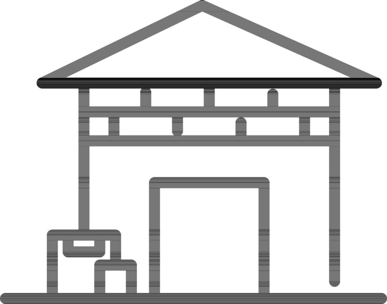 Warehouse icon in flat style. vector