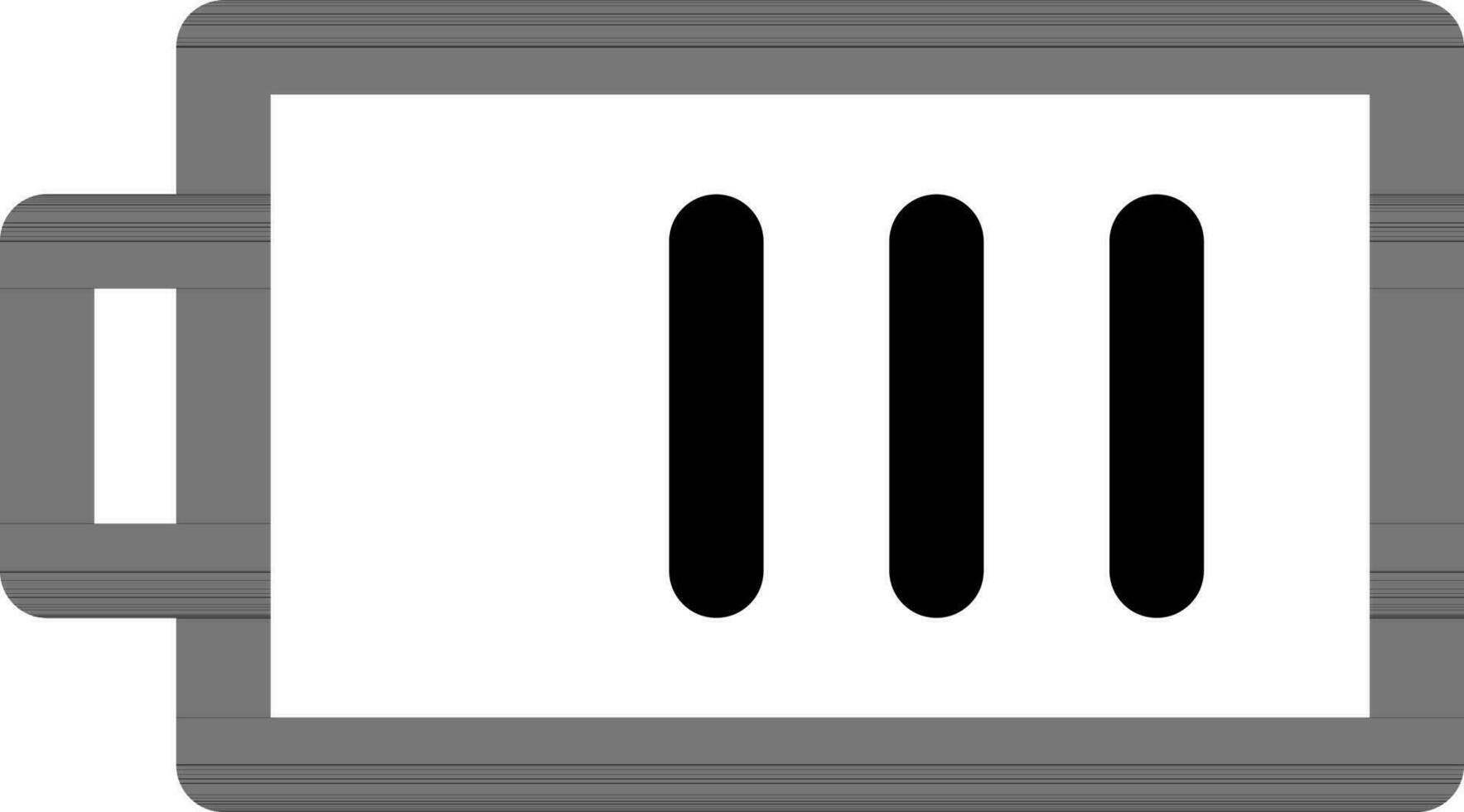 Isolated battery low icon in line art. vector