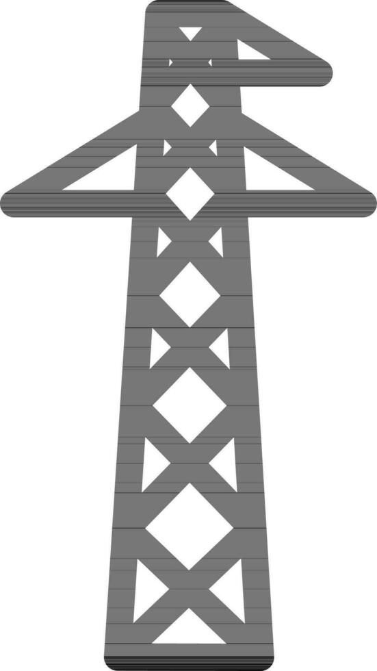 Electric tower icon in thin line art. vector