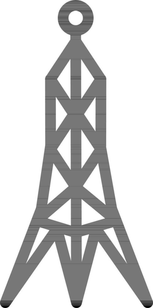 Line art illustration of power line tower icon. vector