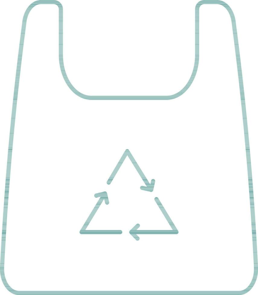 Recycle Bag Icon In Green Line Art. vector