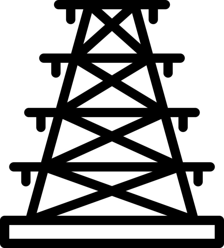 High voltage electric tower icon. vector