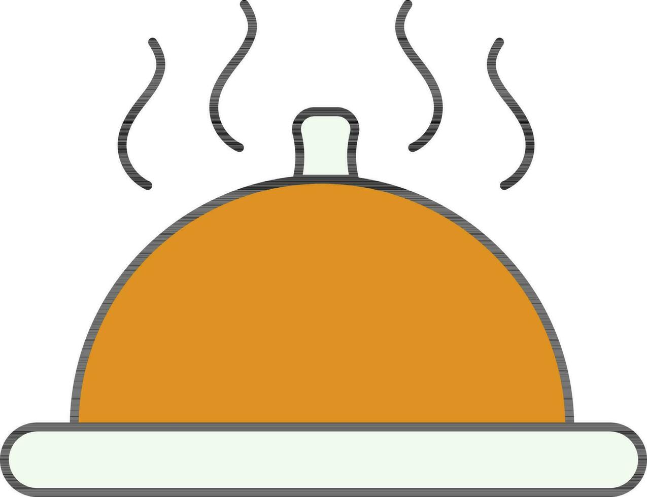 caliente comida campana de cristal icono en amarillo color. vector