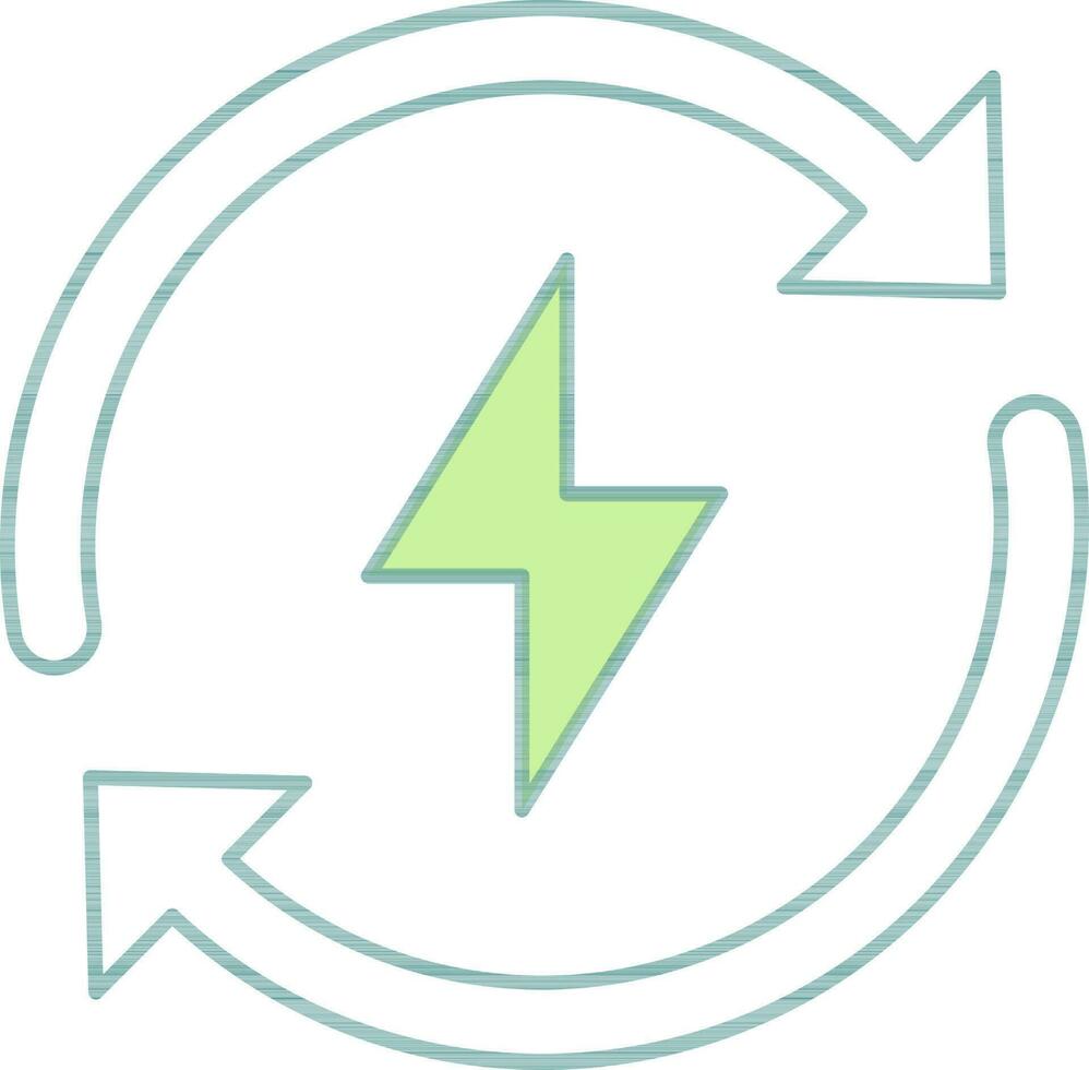Renewable Energy Icon In Green And White Color. vector