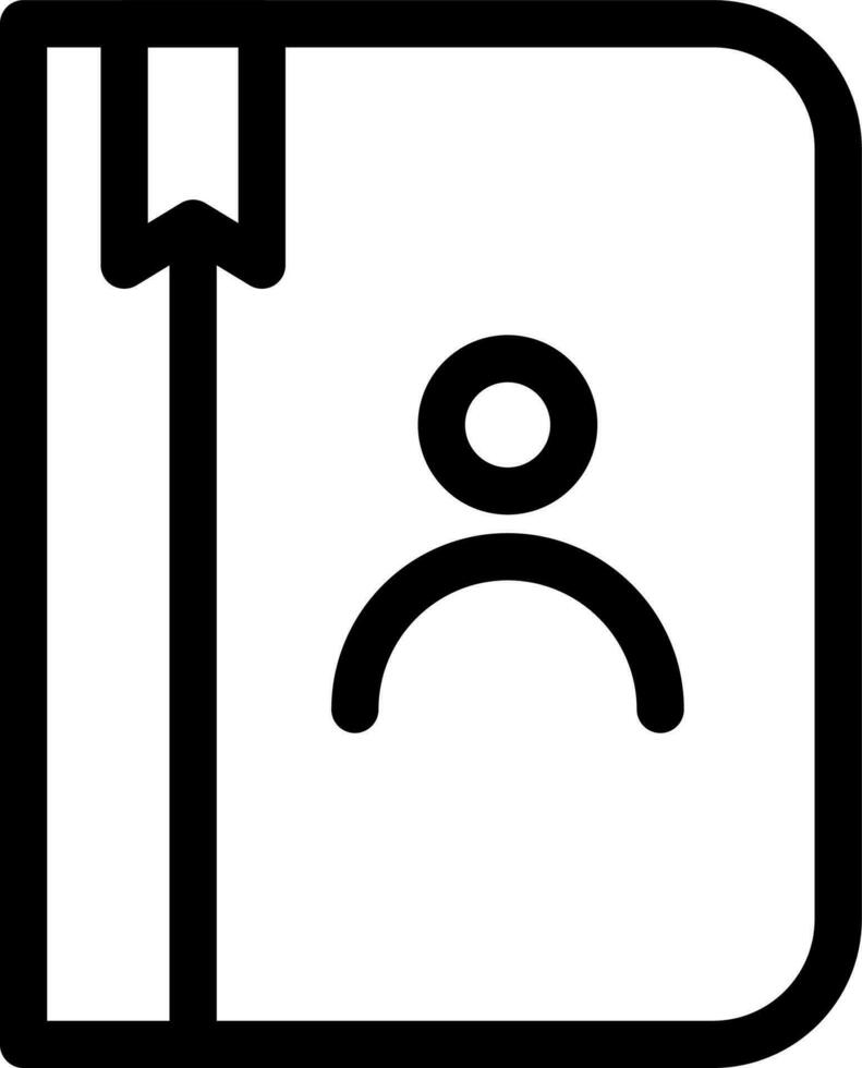 Line art illustration of phone book or directory icon. vector