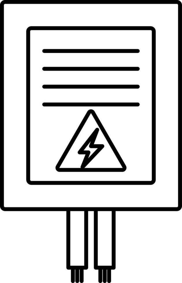 Electric OR Distribution Board Icon In Black Outline. vector