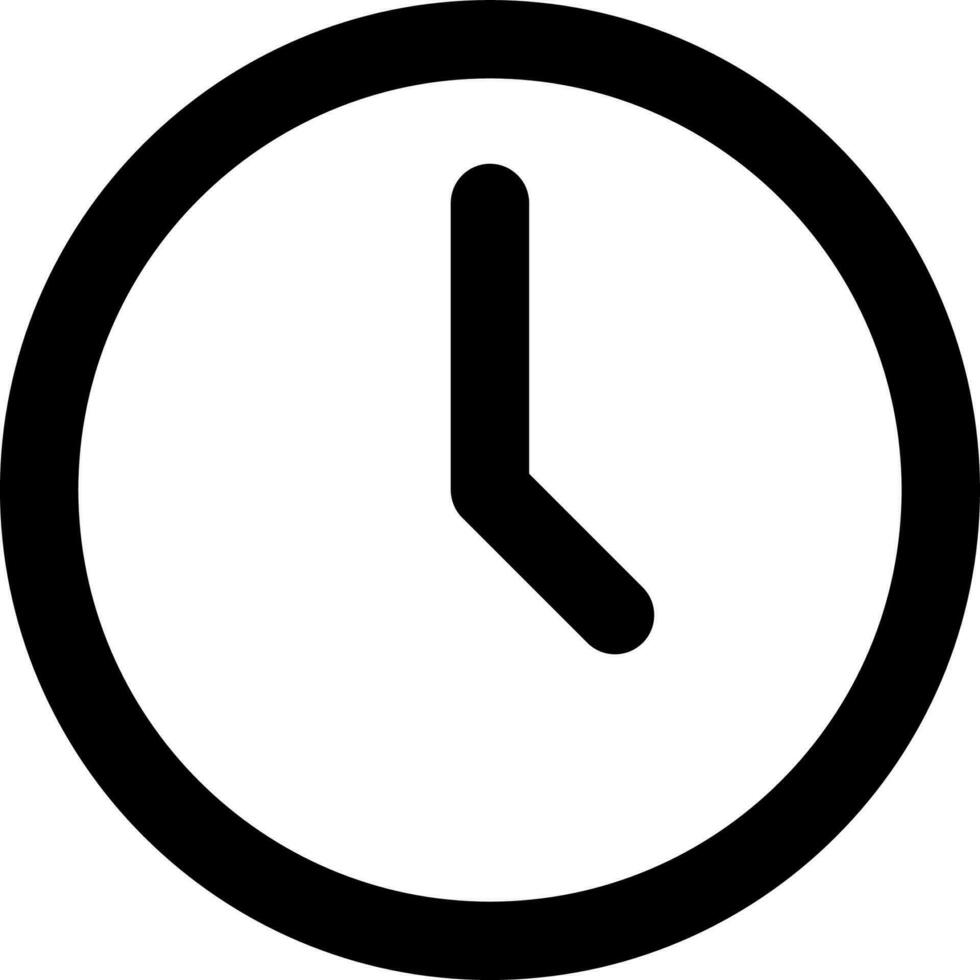 Wall clock icon in line art. vector