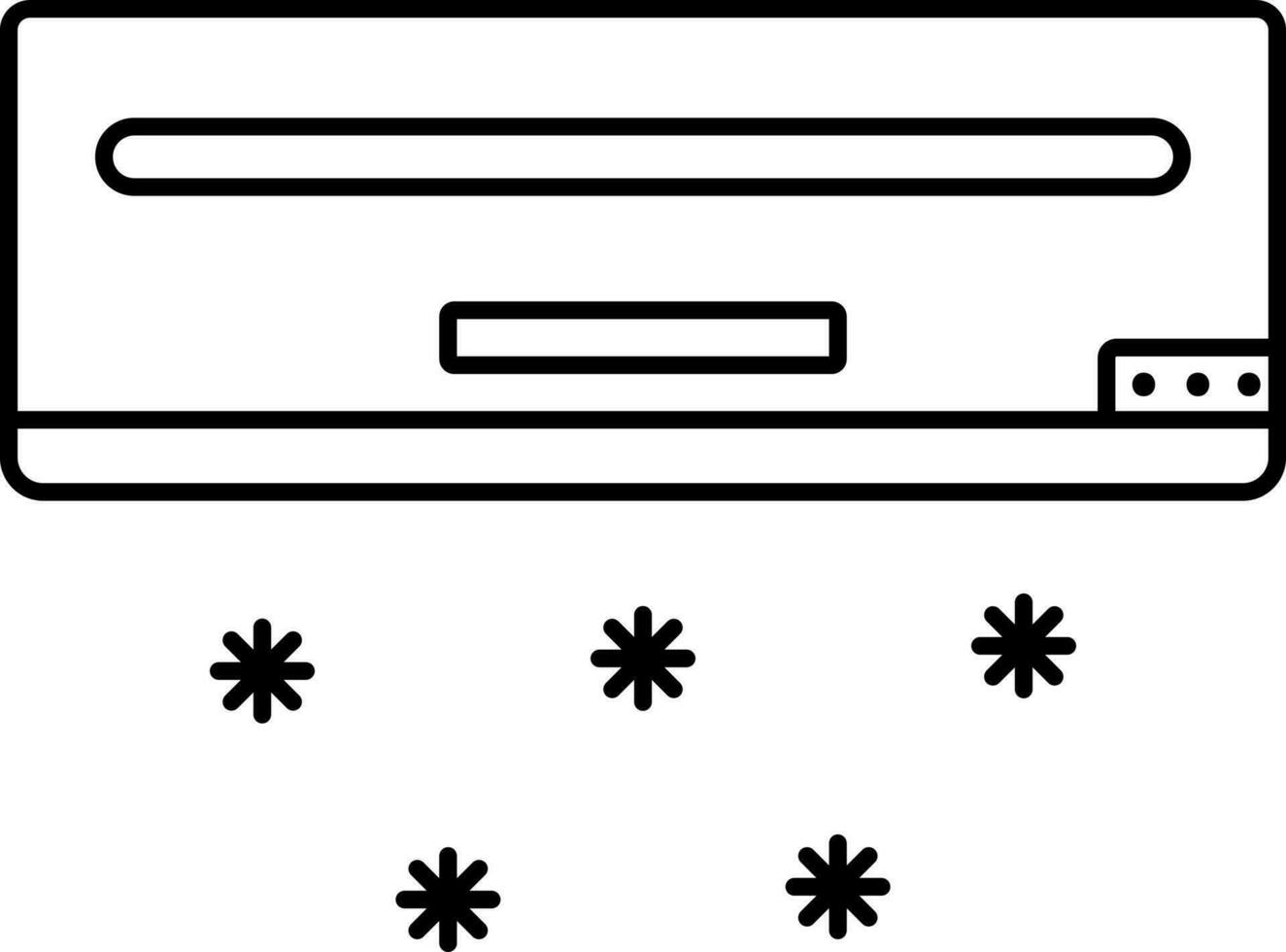 Air Conditioner Icon Black Line Art. vector