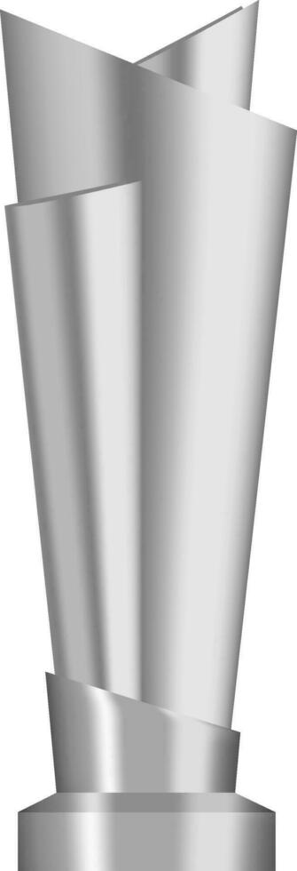 3d plata trofeo elemento en blanco antecedentes. vector