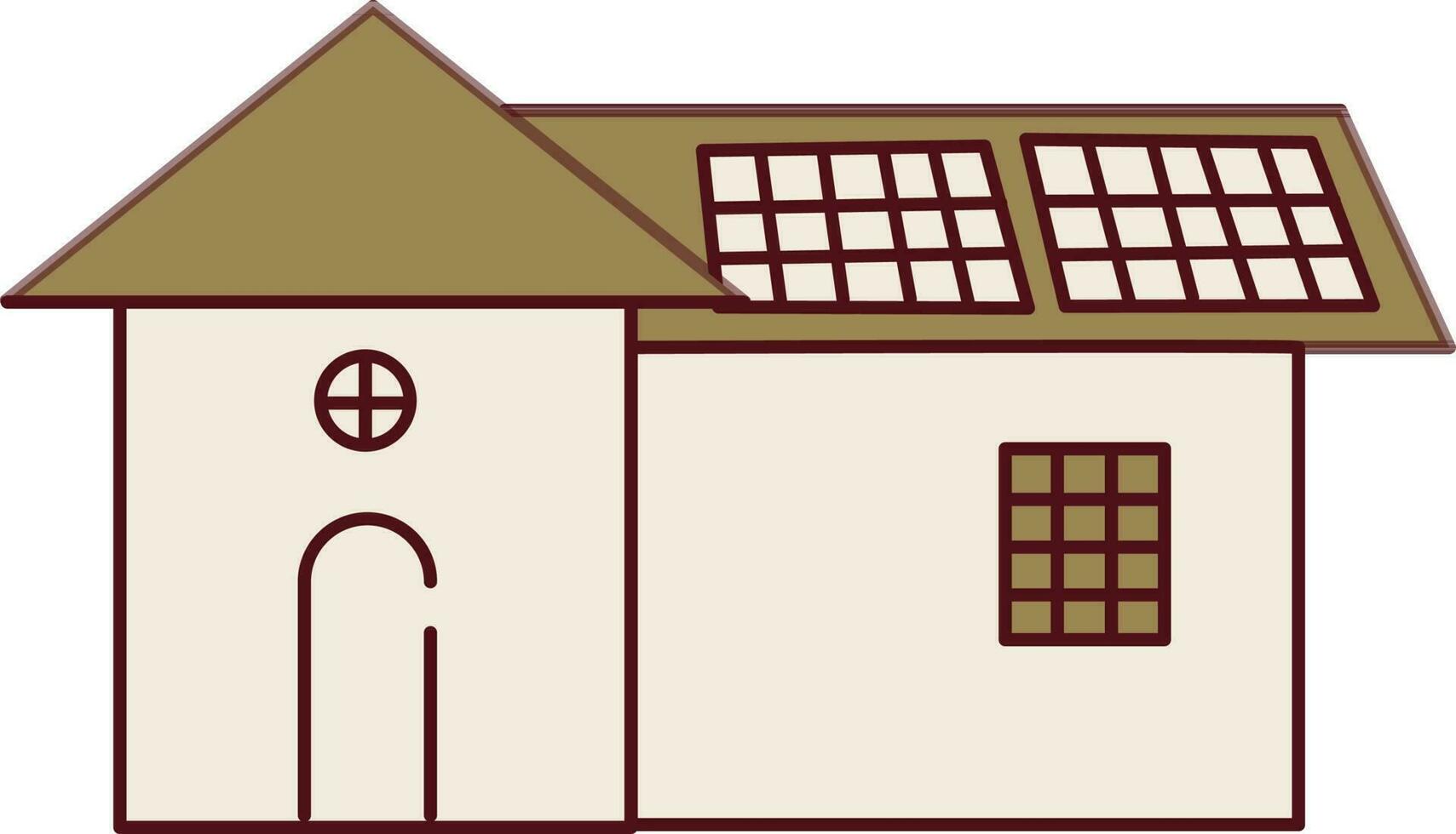 solar casa elemento en plano estilo. vector