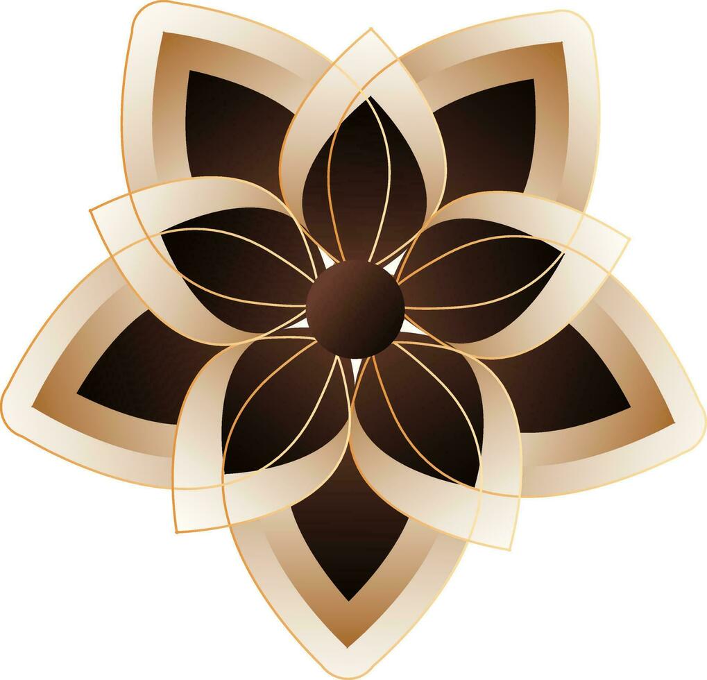 Brown Flower Element On White Background. vector