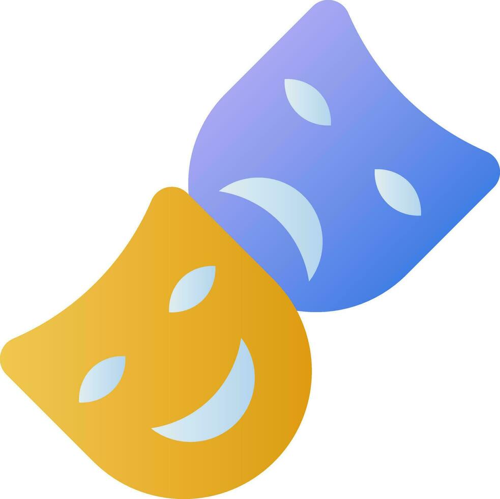 Happy With Sad Face Mask Icon In Blue And Yellow Color. vector