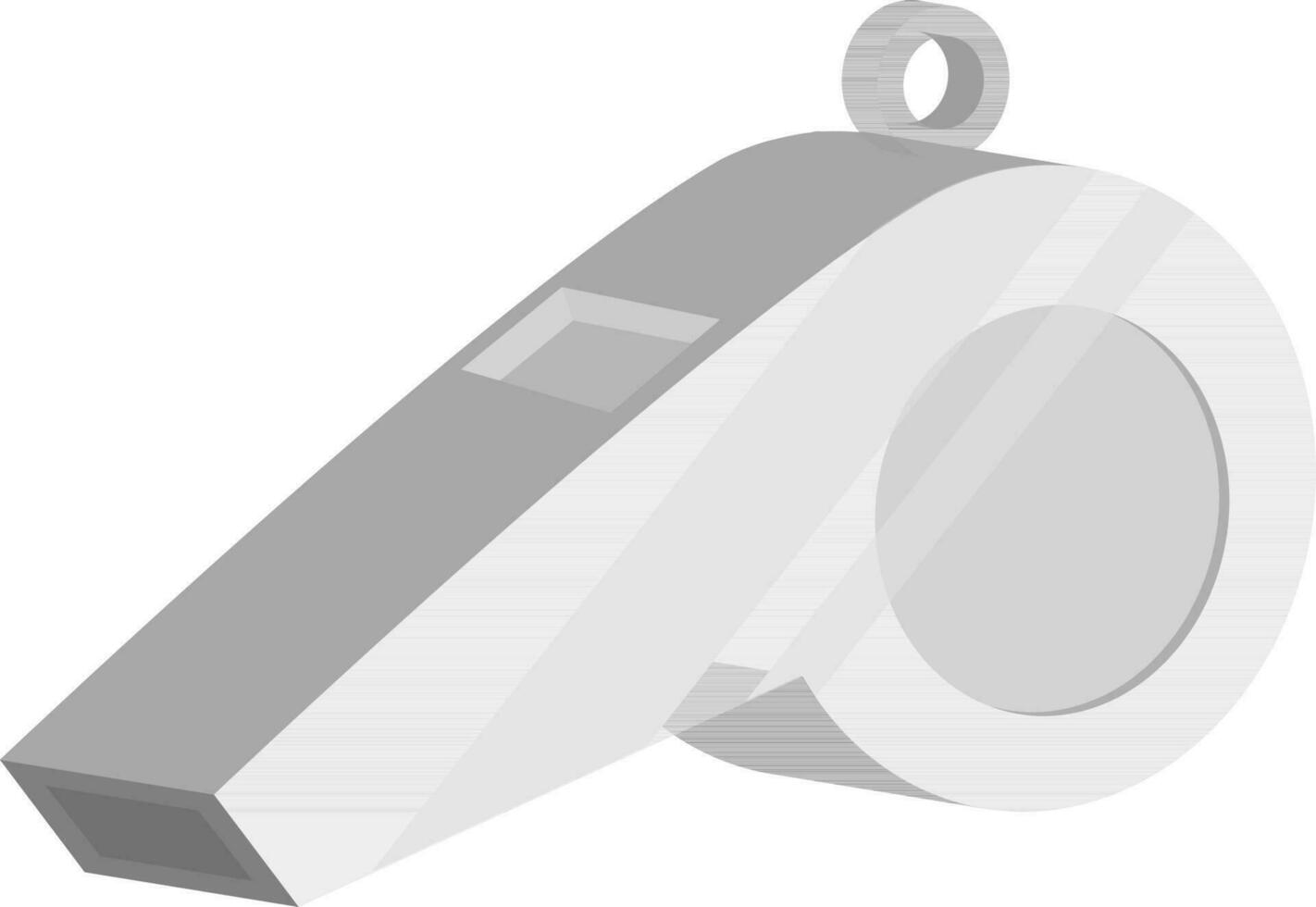 3D Whistle Element In Gray Color. vector
