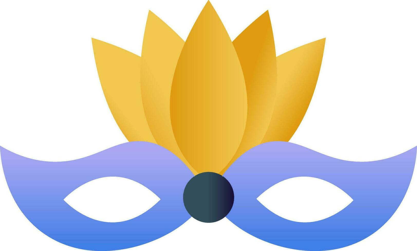 Flat Style Eye Mask Icon In Yellow And Blue Color. vector