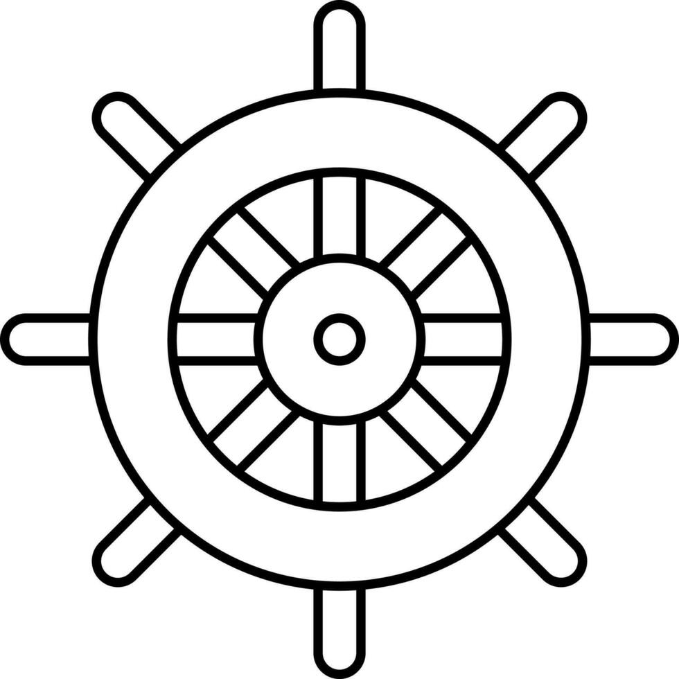oveja rueda icono en negro línea Arte. vector