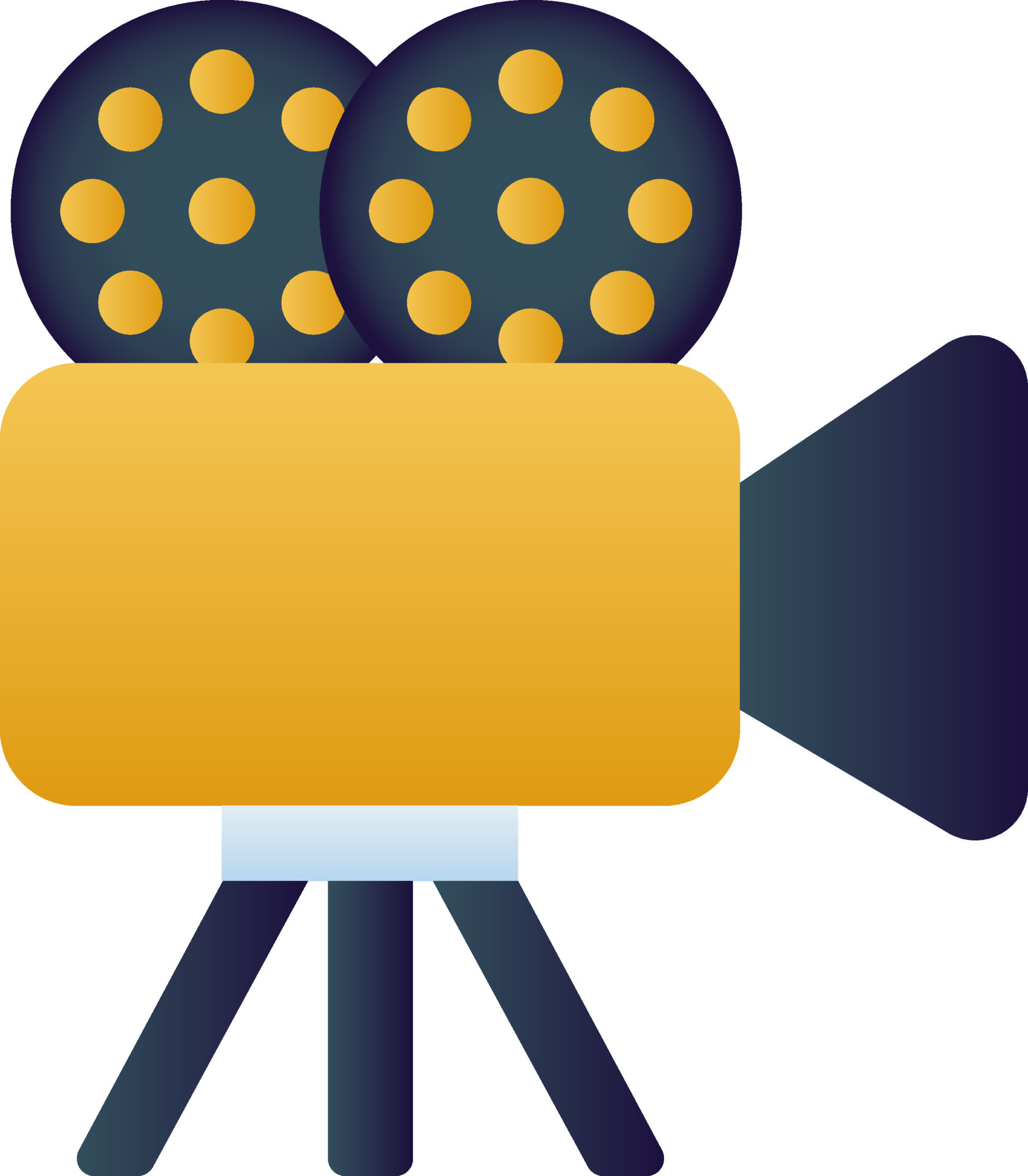 Flat Style Video Camera Blue And Golden Icon. 24466602 Vector Art at