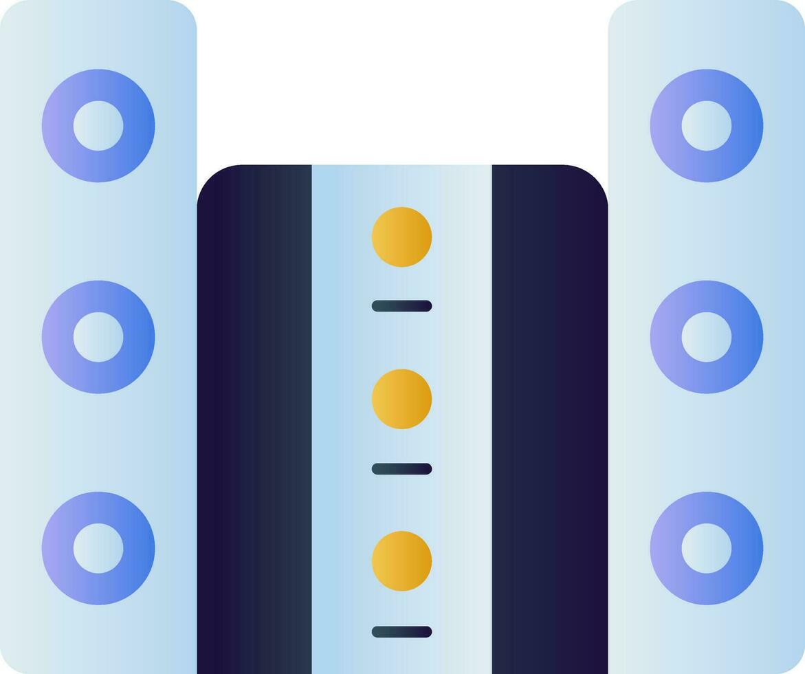 Sound System Flat Icon In Yellow And Blue Color. vector