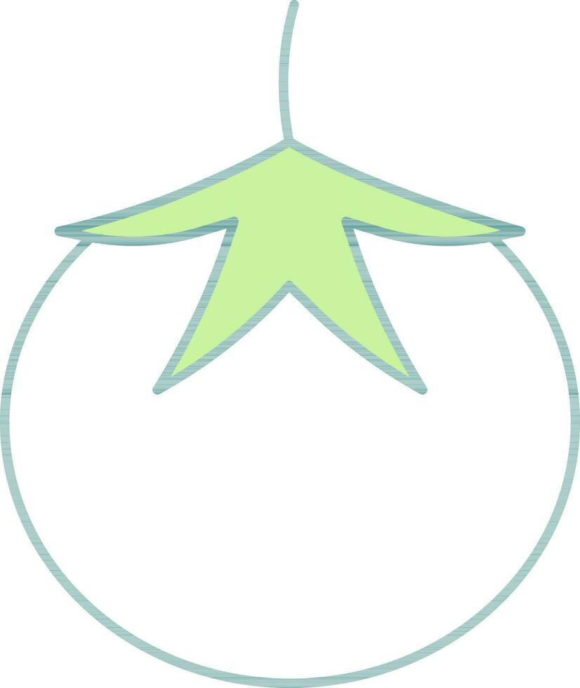 Illustration Of Tomato Icon In Green And White Color. vector