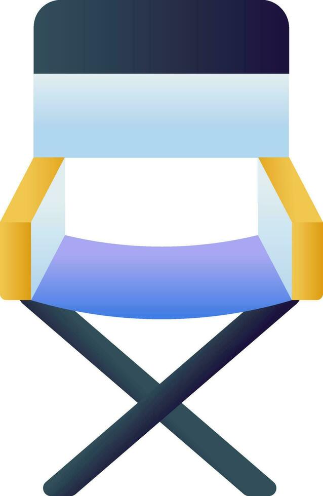 plano estilo plegable silla amarillo y azul icono. vector