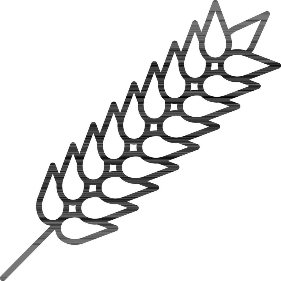 Wheat Ear Icon In Line Art. vector