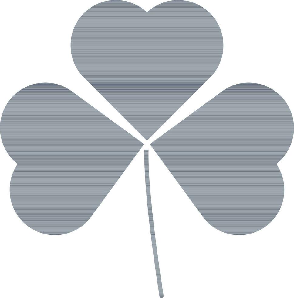 Shamrock Leaf Icon In Grayish Blue Color. vector