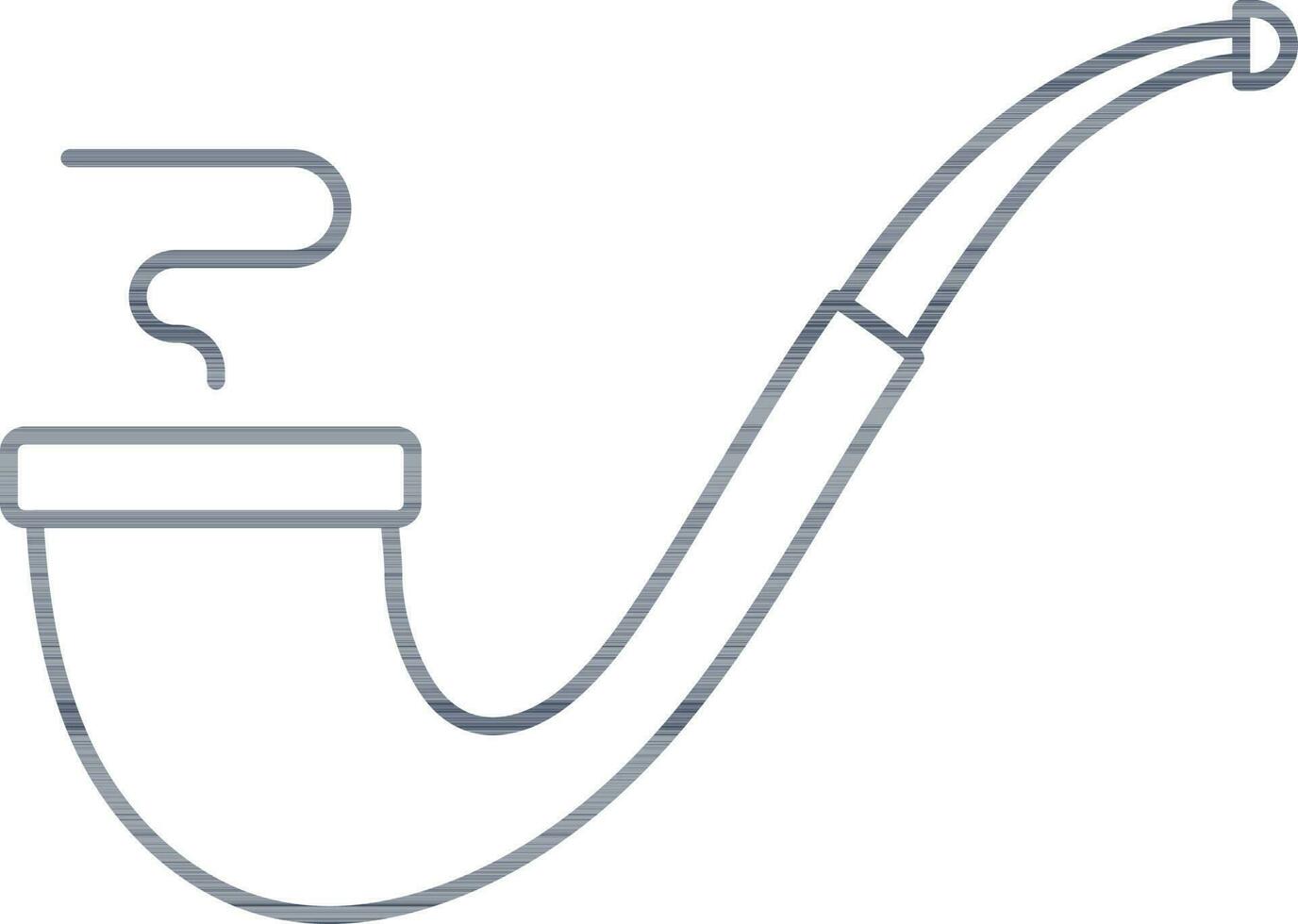 Smoking Pipe Icon In Gray Line Art. vector