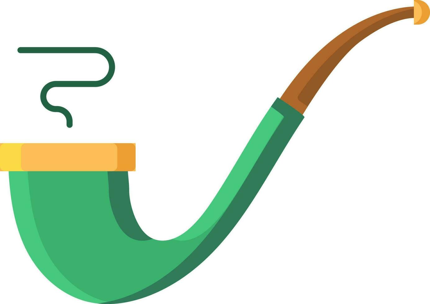 Colorful Smoking Pipe Icon In Flat Style. vector