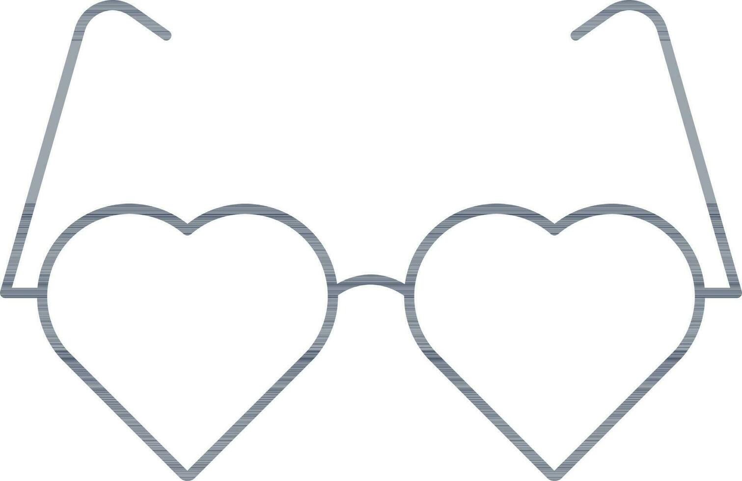 Gray Outline Goggle Icon In Heart Shape vector