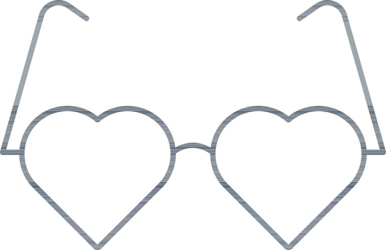 Gray Outline Goggle Icon In Heart Shape vector