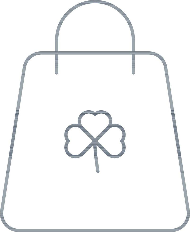 Carry Bag With Shamrock Leaf Symbol Icon In Flat Style. vector