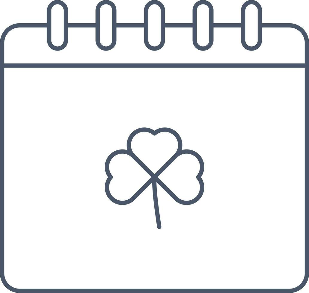 Flat Style Desk Calendar Icon In Gray Outline. vector