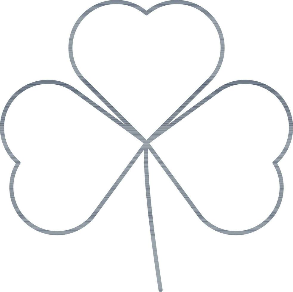 Shamrock Leaf Icon In Gray Outline. vector